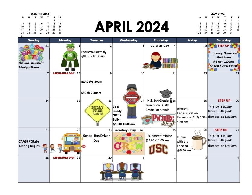 April Calendar  